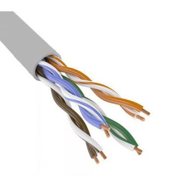 Сетевой кабель U/UTP, кат.5Е 4х2х0,51 solid, серый 305м