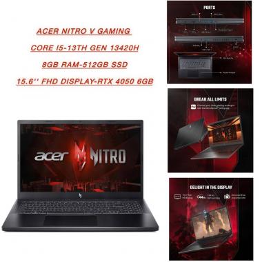 Ноутбук Acer Nitro V Gaming с Core i5-13th Gen, 8GB RAM, 512GB SSD и RTX 4050