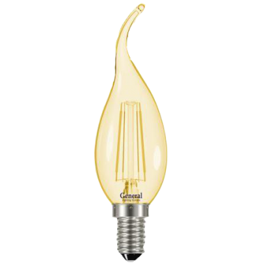 Лампа LED свеча на ветру GOLD 7вт Е14